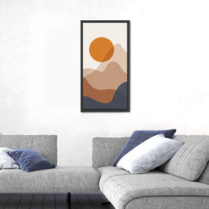 Sunset and Mountains Minimalist Wall Art