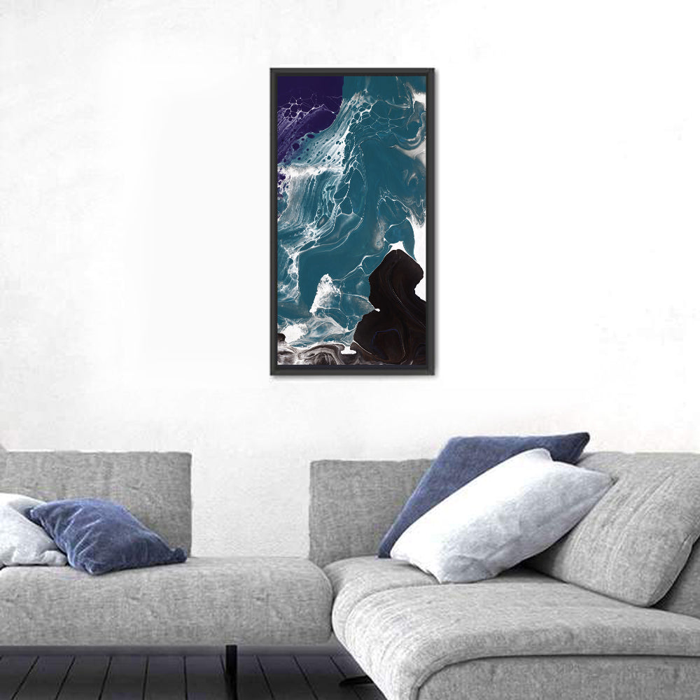 Teal and Purple Marble Texture Wall Art