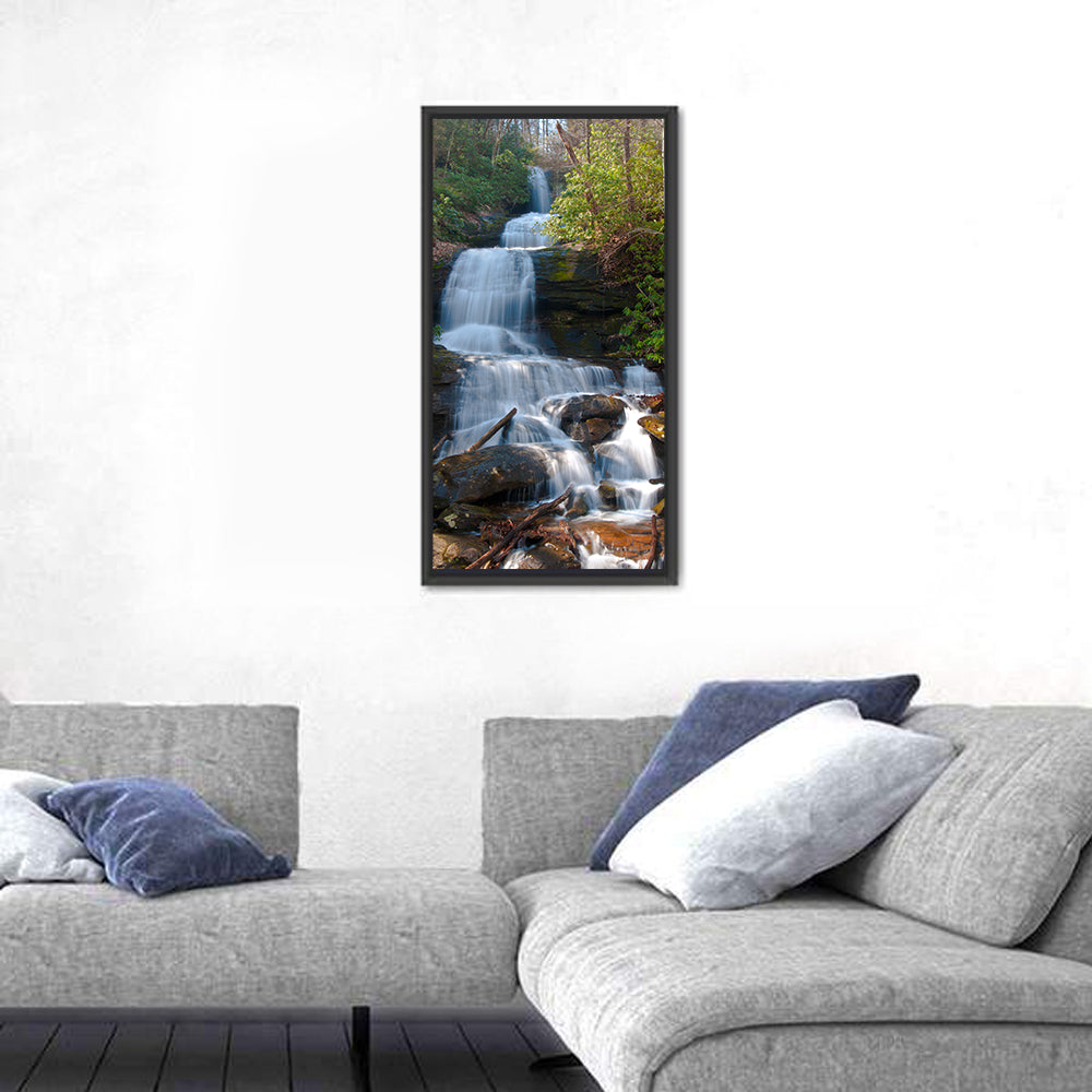 Desoto Falls Cascading Waterfall Wall Art