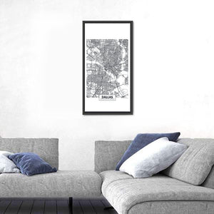 Dallas City Map Wall Art