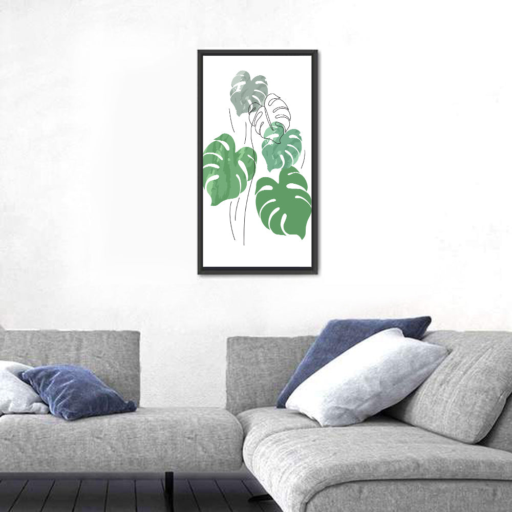 Monstera Leaves Minimalist Wall Art