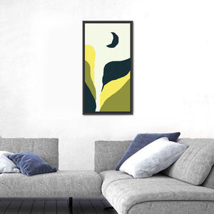 Moon Over Mountains Cliff Wall Art