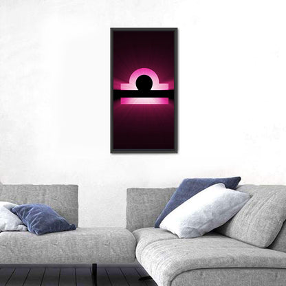 Libra Symbol Neon Glow Wall Art