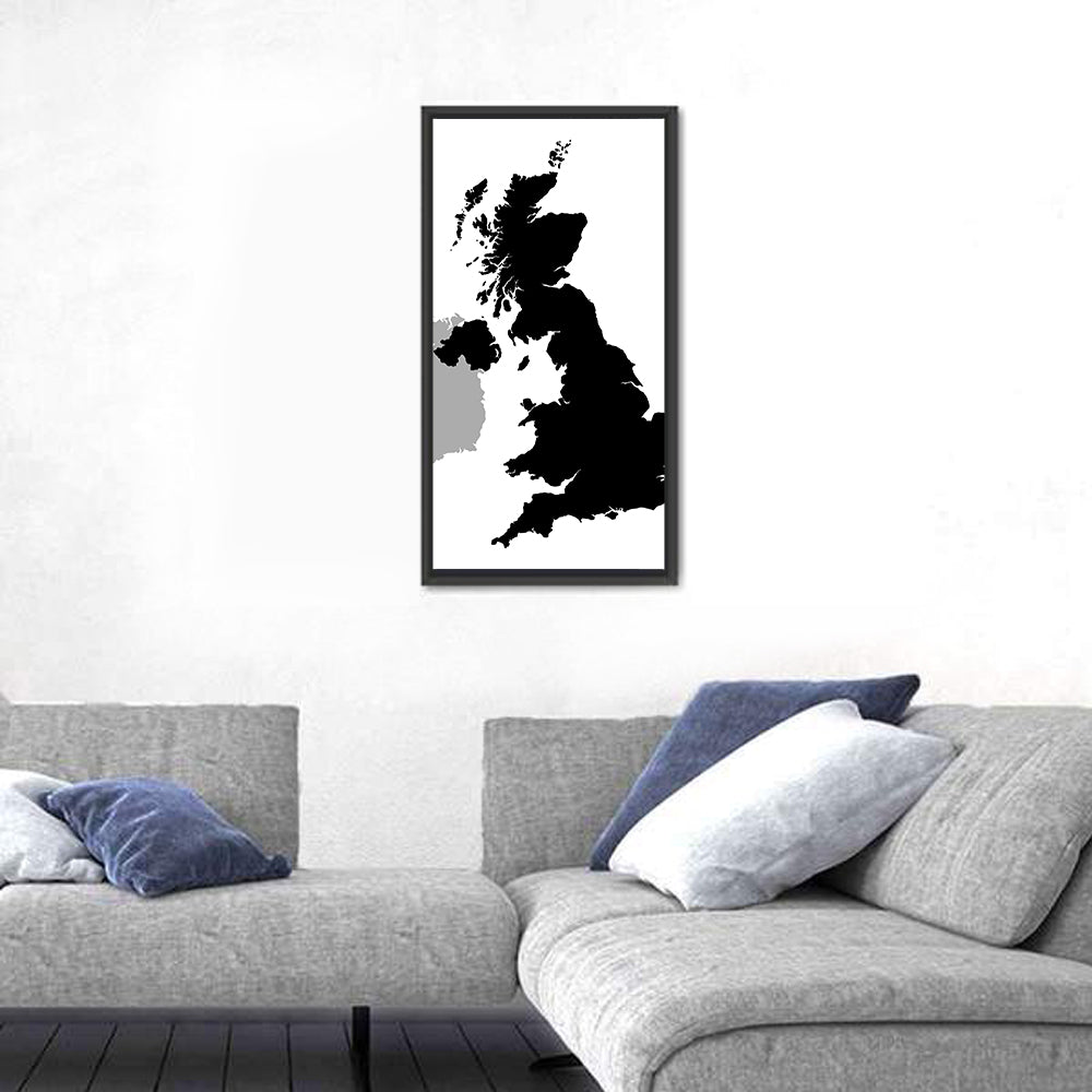 United Kingdom Silhouette Map Wall Art