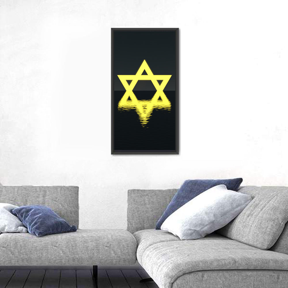 Glowing Star of David Reflection Wall Art