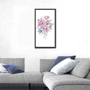 Pink Floral Illustration Wall Art