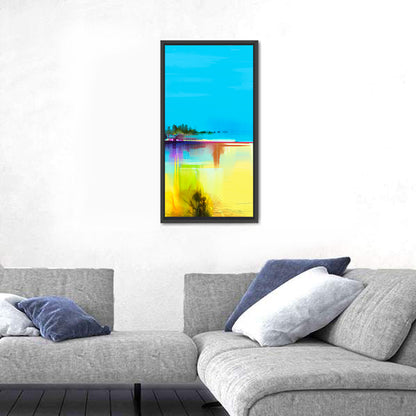 Sunlit Abstract Coastline in Spring Colors Wall Art