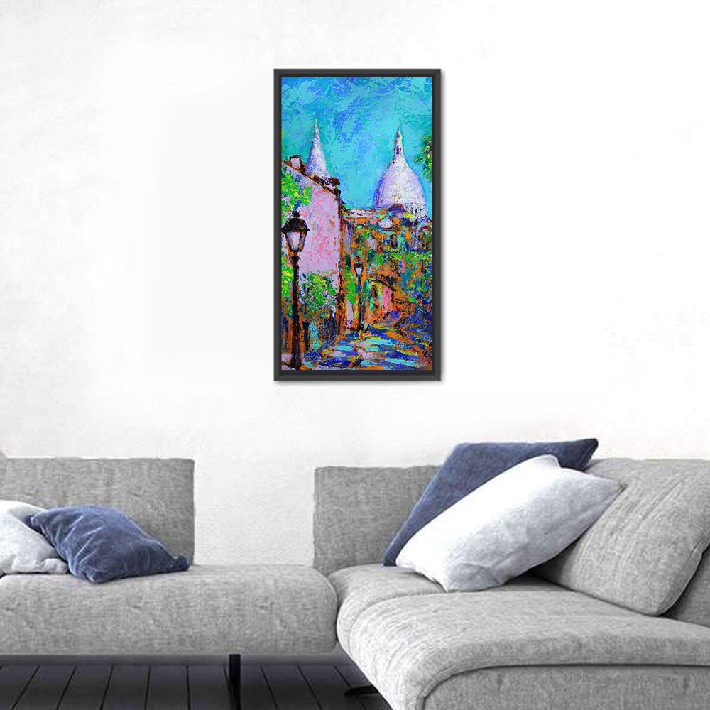 Montmartre Street with Sacre Coeur Dome Wall Art