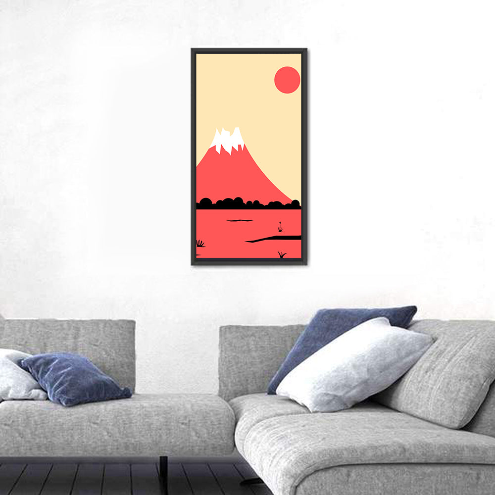 Minimalist Pink Mountain Peak Wall Art