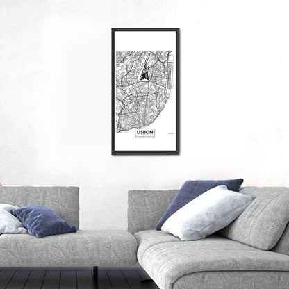 Lisbon Schematic Map Wall Art