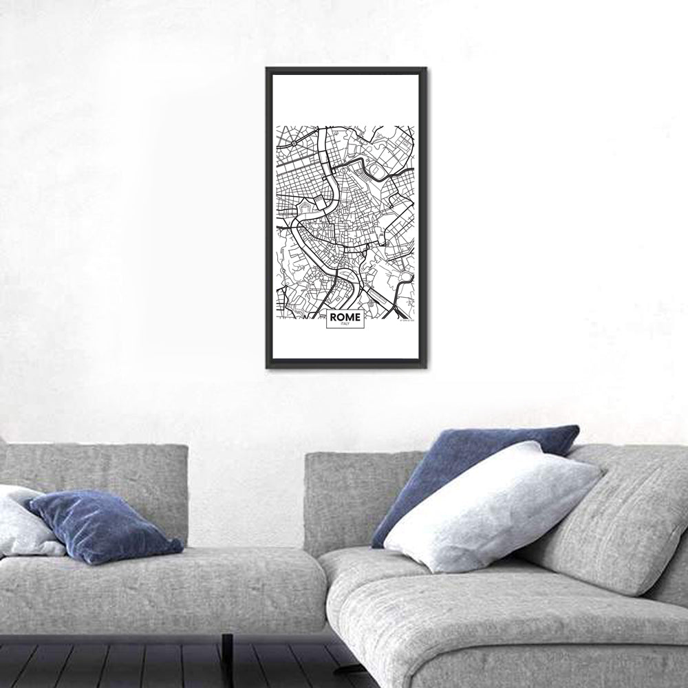 Minimalist Rome City Map Wall Art