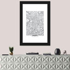 Madrid City Map Wall Art
