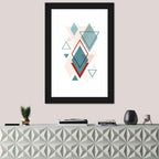 Scandinavian Teal Geometric Abstract Wall Art