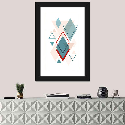 Scandinavian Teal Geometric Abstract Wall Art