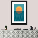 Geometric Ocean Sunset Wall Art