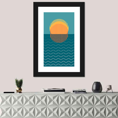 Geometric Ocean Sunset Wall Art