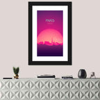 Paris Synthwave Skyline Wall Art