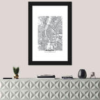 Budapest City Map Wall Art