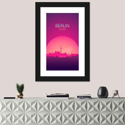 Berlin Tv Tower Synthwave Skyline Wall Art
