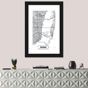 Miami City Map Wall Art