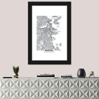 Boston City Map Wall Art