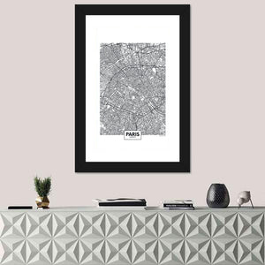 Paris City Map Wall Art