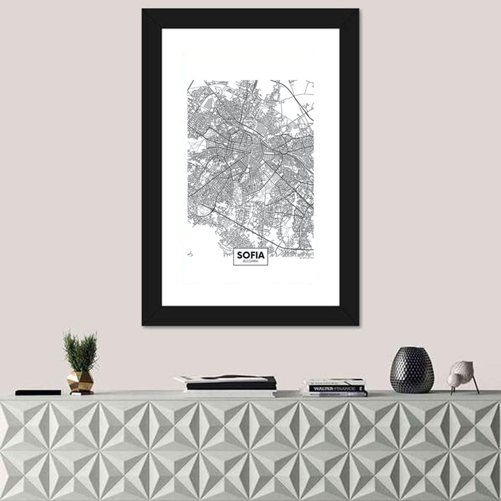 Sofia City Map Wall Art