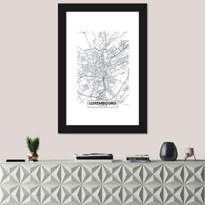 Luxembourg City Map Wall Art