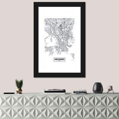 Helsinki City Map Wall Art