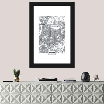 Taipei City Map Wall Art