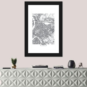 Taipei City Map Wall Art