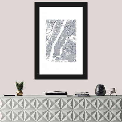 Manhattan Island Map Wall Art