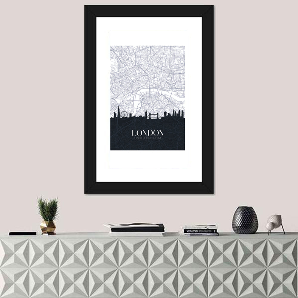 London Skyline Map Wall Art