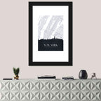 Manhattan Map with Skyline Wall Art