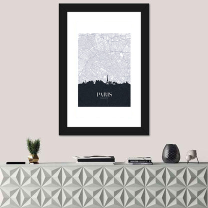 Paris City Map Wall Art
