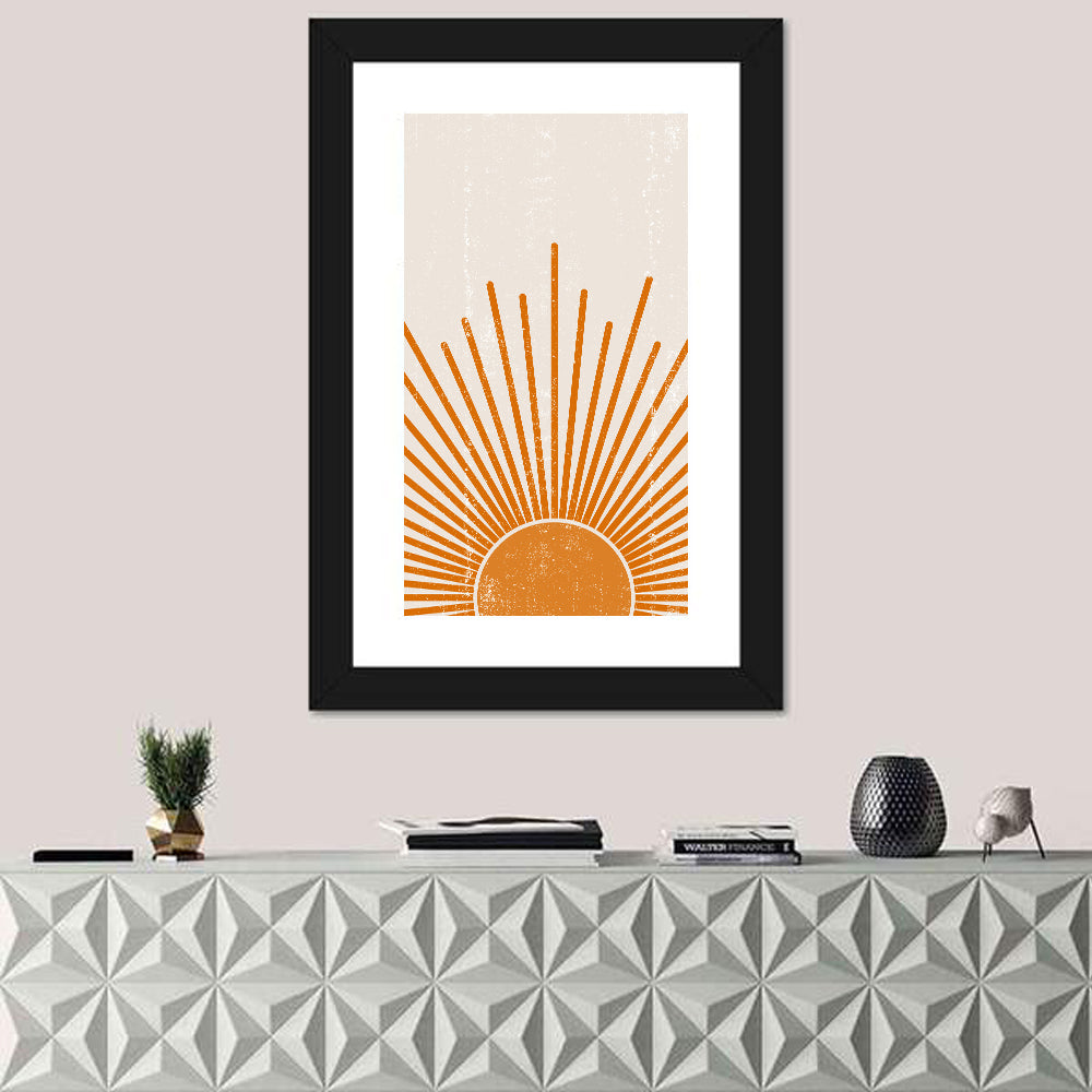 Warm Boho Sun Illustration Wall Art