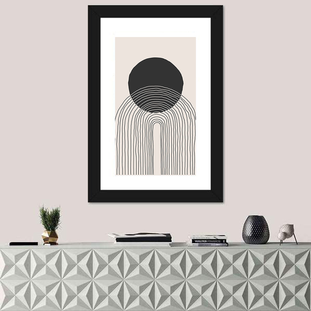 Minimalist Black Sun Wall Art