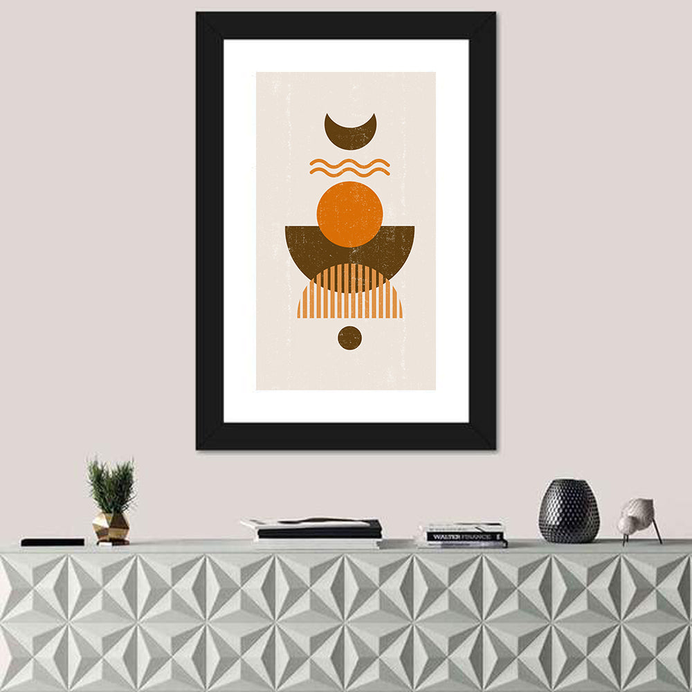 Earthy Sun and Crescent Moon Wall Art
