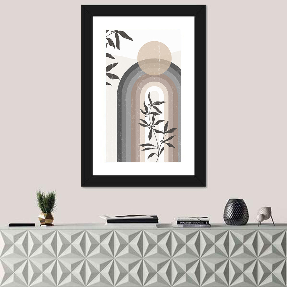 Taupe Rainbow Botanical Arch Wall Art