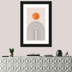 Hand-drawn Sun and Arches Wall Art