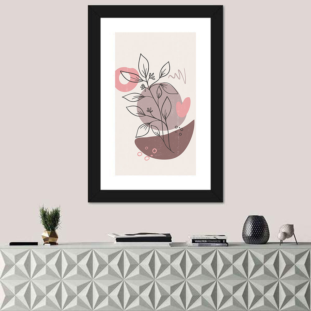 Mauve Botanical Line Wall Art