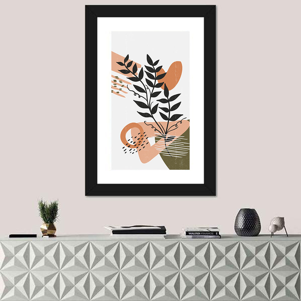Olive Botanical Leaves Abstract Wall Art