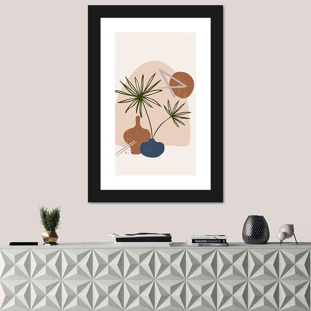Palm Leaves and Vases Abstract Wall Art