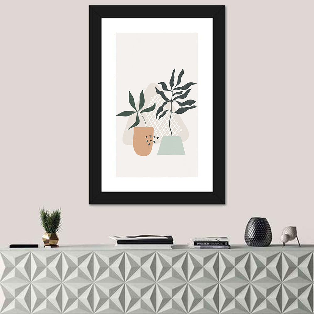 Floral Leaves & Pots Wall Art