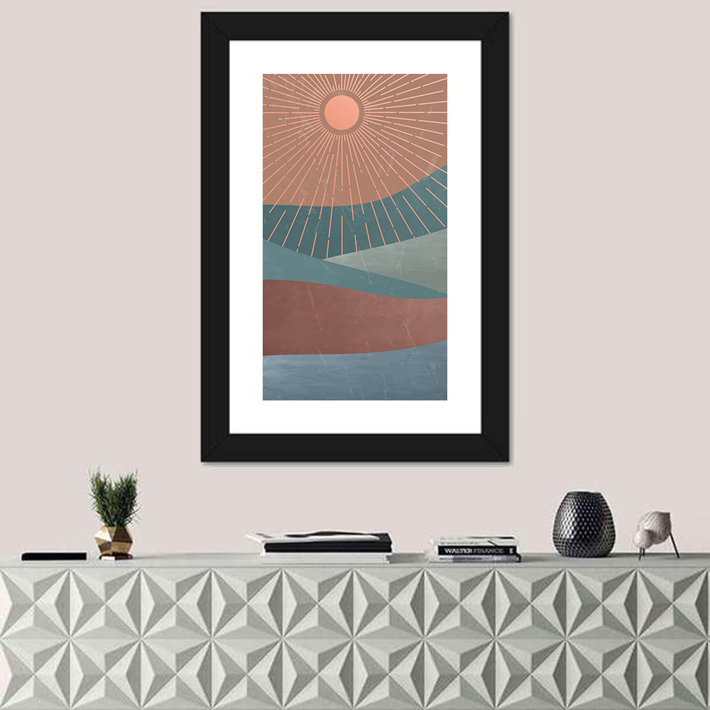 Minimalist Mountain Sunrise Wall Art