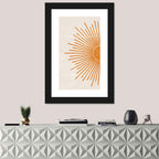 Orange Sunburst Minimalist Wall Art