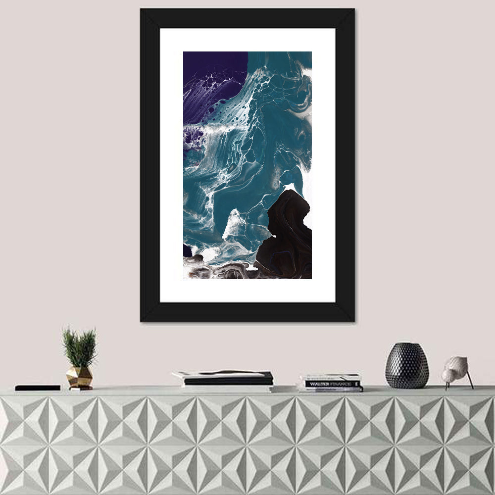 Teal and Purple Marble Texture Wall Art
