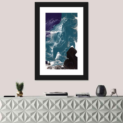 Teal and Purple Marble Texture Wall Art