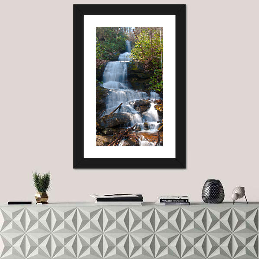 Desoto Falls Cascading Waterfall Wall Art