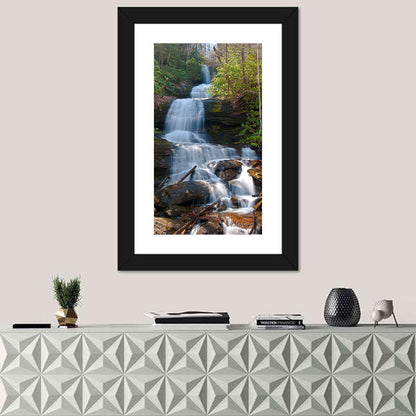 Desoto Falls Cascading Waterfall Wall Art